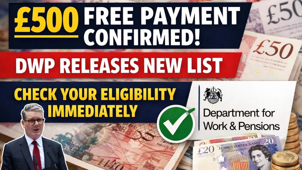 £500 Free Payment Confirmed! DWP Releases New List – Check Your Eligibility Immediately
