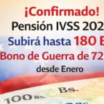¡Confirmado! Pensión IVSS 2026 Subirá hasta 180 Bs + Bono de Guerra de 720 Bs desde Enero